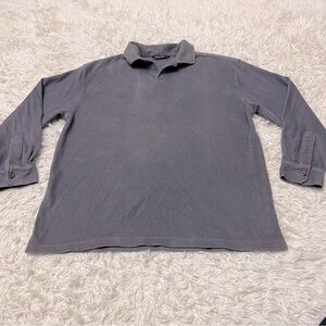 windsor lake mens sweater polo sweater size large blue Cotton Blend Long Sleeve